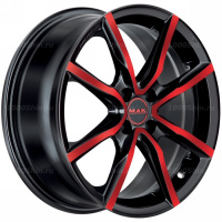 7*17 5*114,3 ET40 76 MAK Milano Black Red Face