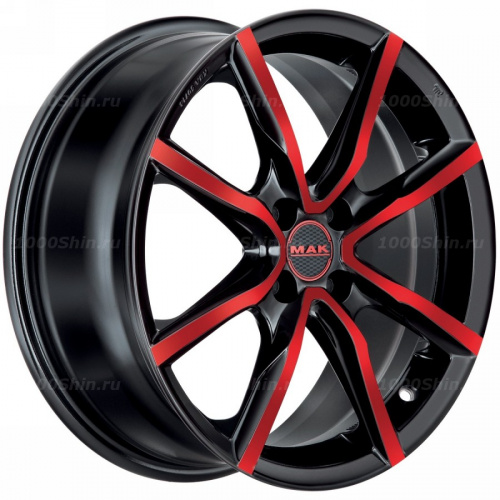 7*17 5*114,3 ET40 76 MAK Milano Black Red Face - 1