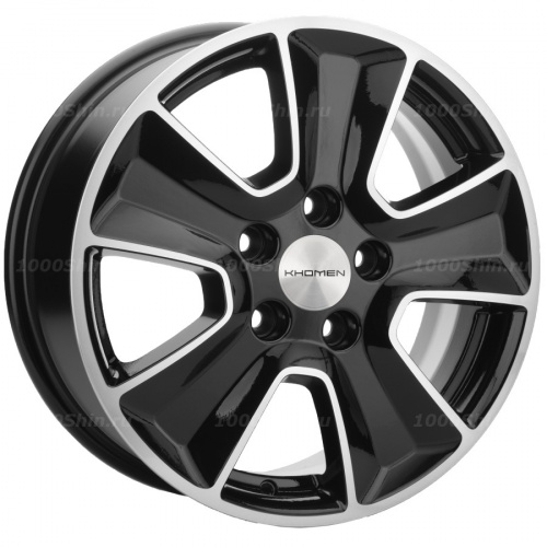 6,5*16 5*114,3 ET50 66,1 Khomen Wheels KHW1601 Black-FP (Renault/Nissan) - 1